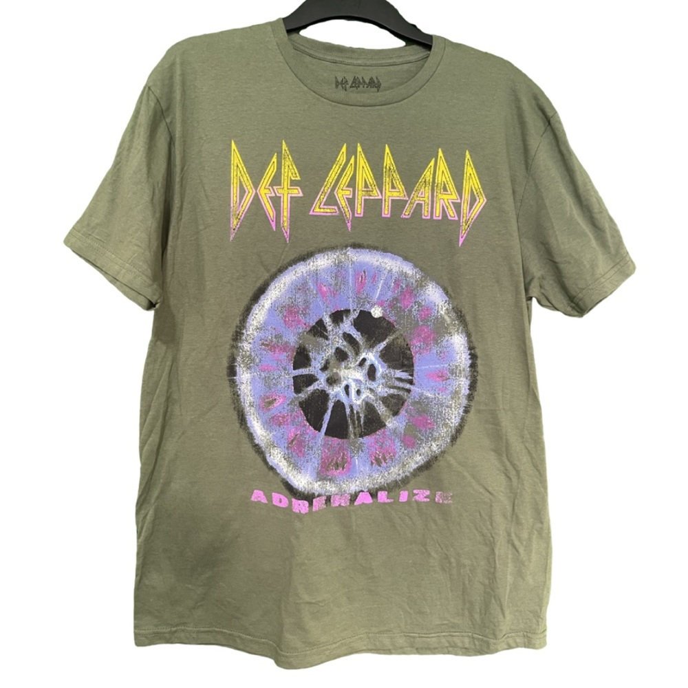 Def Leppard Adrenalize Camo Green Band Shirt Size Large NEW no tag